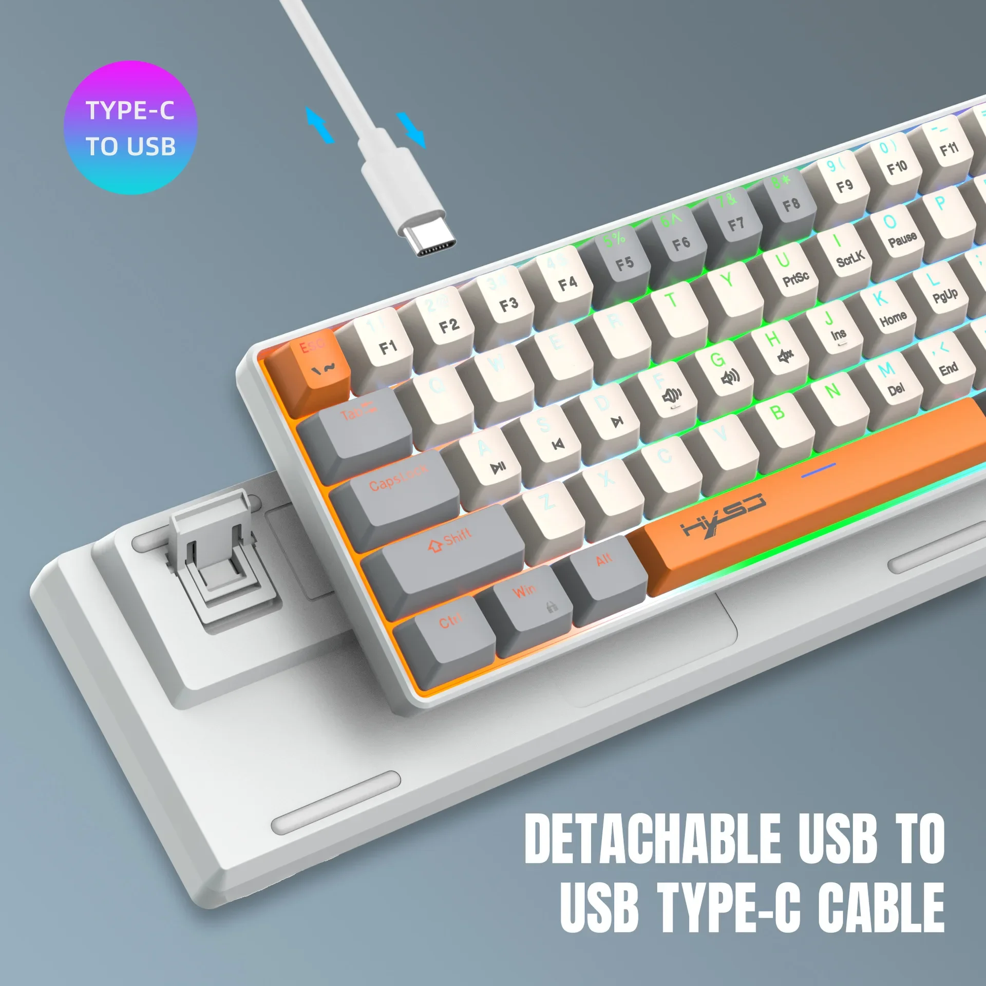 Teclado Usb con cable mecánico gamer 60% teclados retroiluminado interruptor de ordenador teclado mini pc interruptores colorido teclado - imagen 3