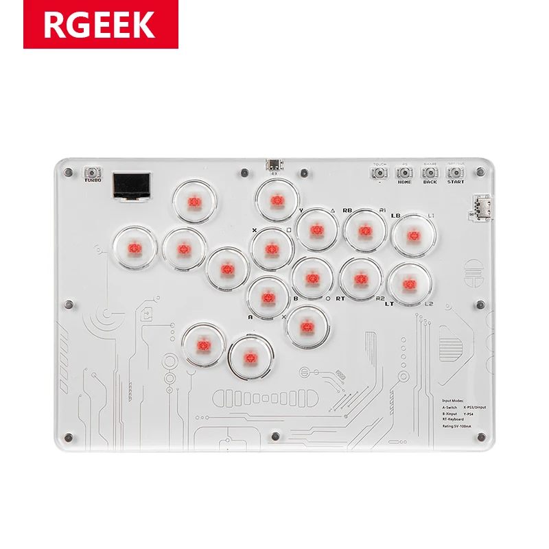 RGEEK Joystick Hitbox teclado Arcade Stick controlador para PS4/PS3 // interruptor/vapor Mini Arcade Hitbox controlador lucha palos PC