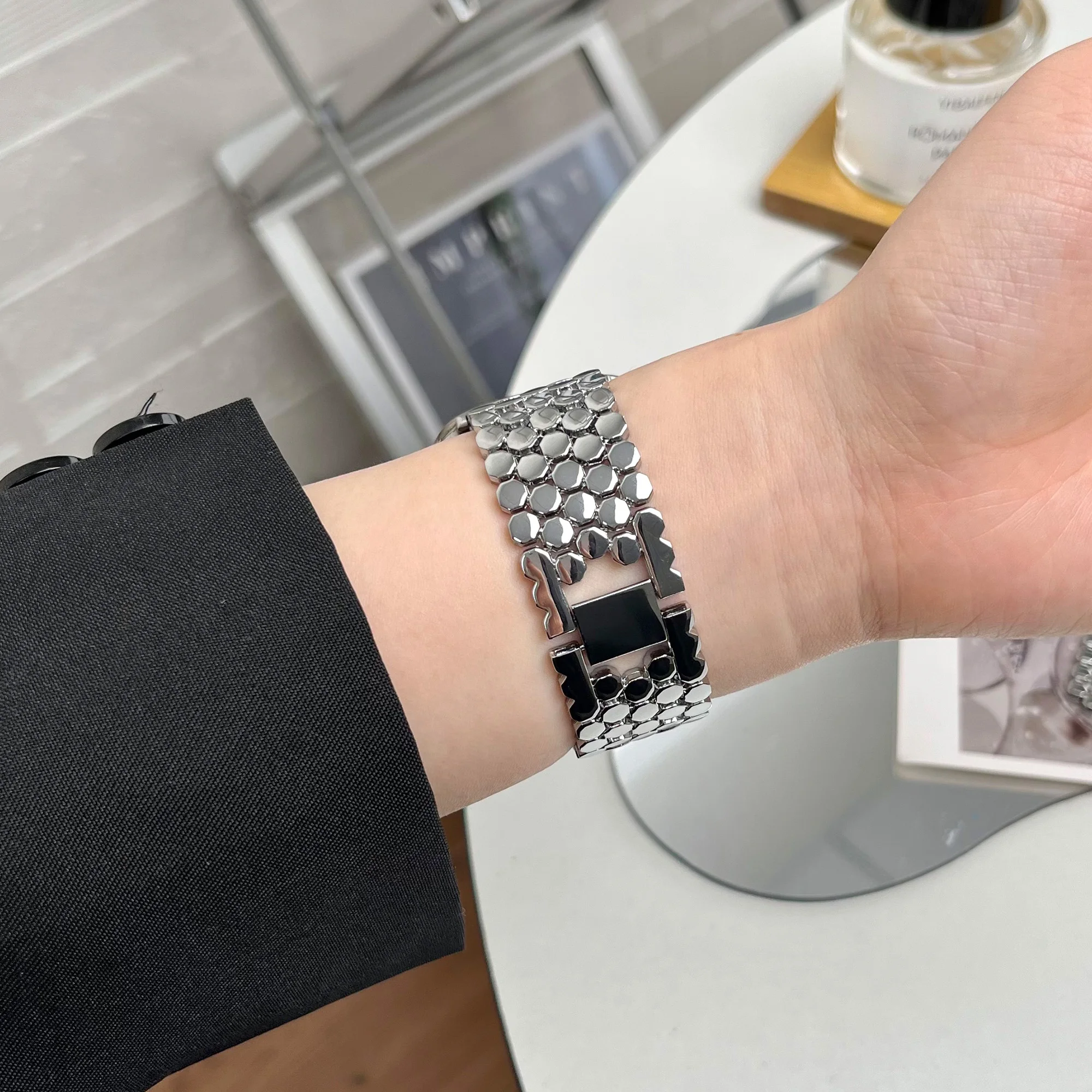 Correa de Metal para reloj Realme 5, Correa de acero inoxidable con escamas de pescado para reloj Realme S2/Realme S 2 2Pro 3 3 Pro - imagen 3