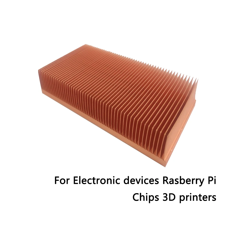 Disipador de calor de cobre rojo, radiador de aleta raspado, varios tamaños, radiador de cobre DIY para Chips electrónicos Raspberry Pi, LED, impresoras 3D - imagen 4