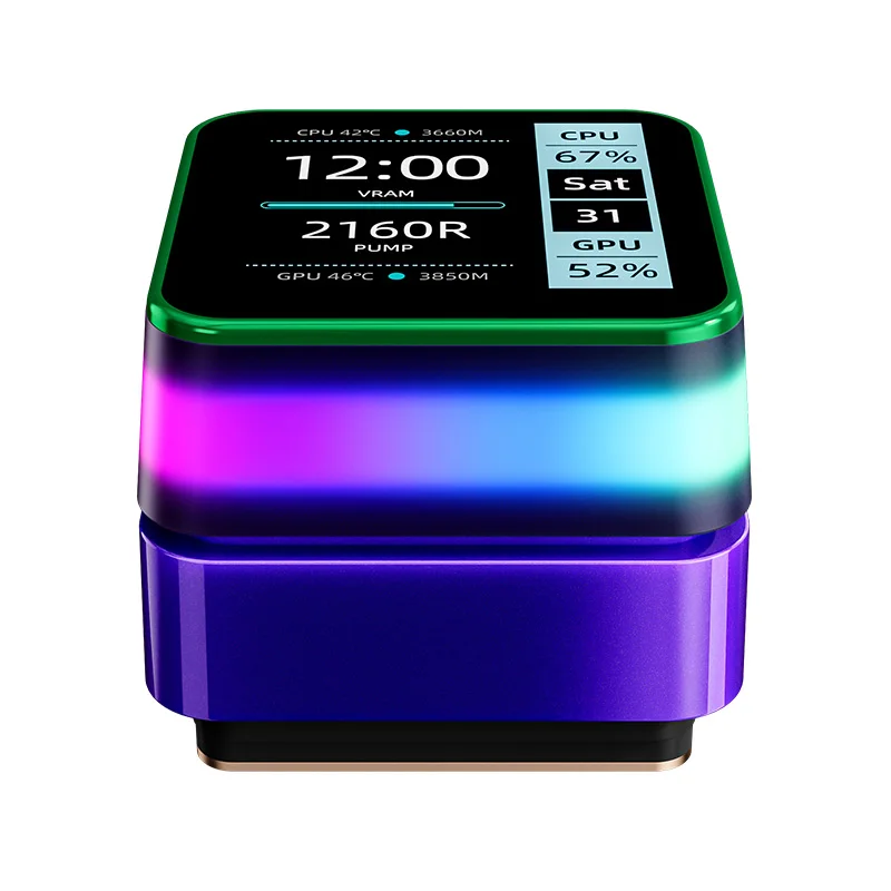 Radiador de refrigeración por agua todo en uno USIREN Neptune Vision 360 ARGB, pantalla Digital LCD de 2,8 pulgadas/soporte LGA1851/1700/115X/AM5 - imagen 5