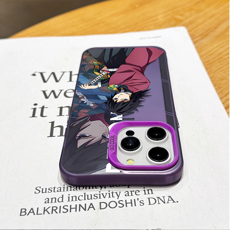Funda de teléfono genial de Anime d-demon s-slayer para iPhone 16 15 14 13 12 11 Pro Max XS Max XR 7 8 Plus, funda mate de silicona a prueba de golpes - imagen 5
