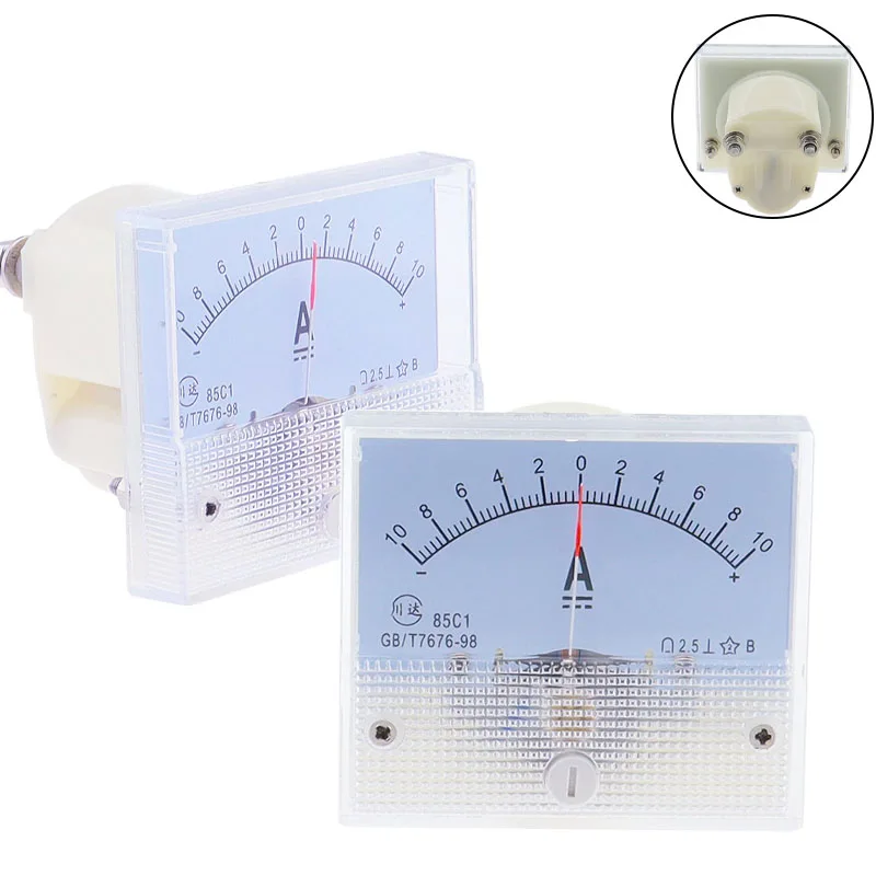 85C1-A DC /75mv amperímetro Panel analógico AMP medidor de corriente 10A -0 - 10A amperímetro 1A 3A 5A 10A 20A 30A 50A 100A 200A 500A - imagen 3