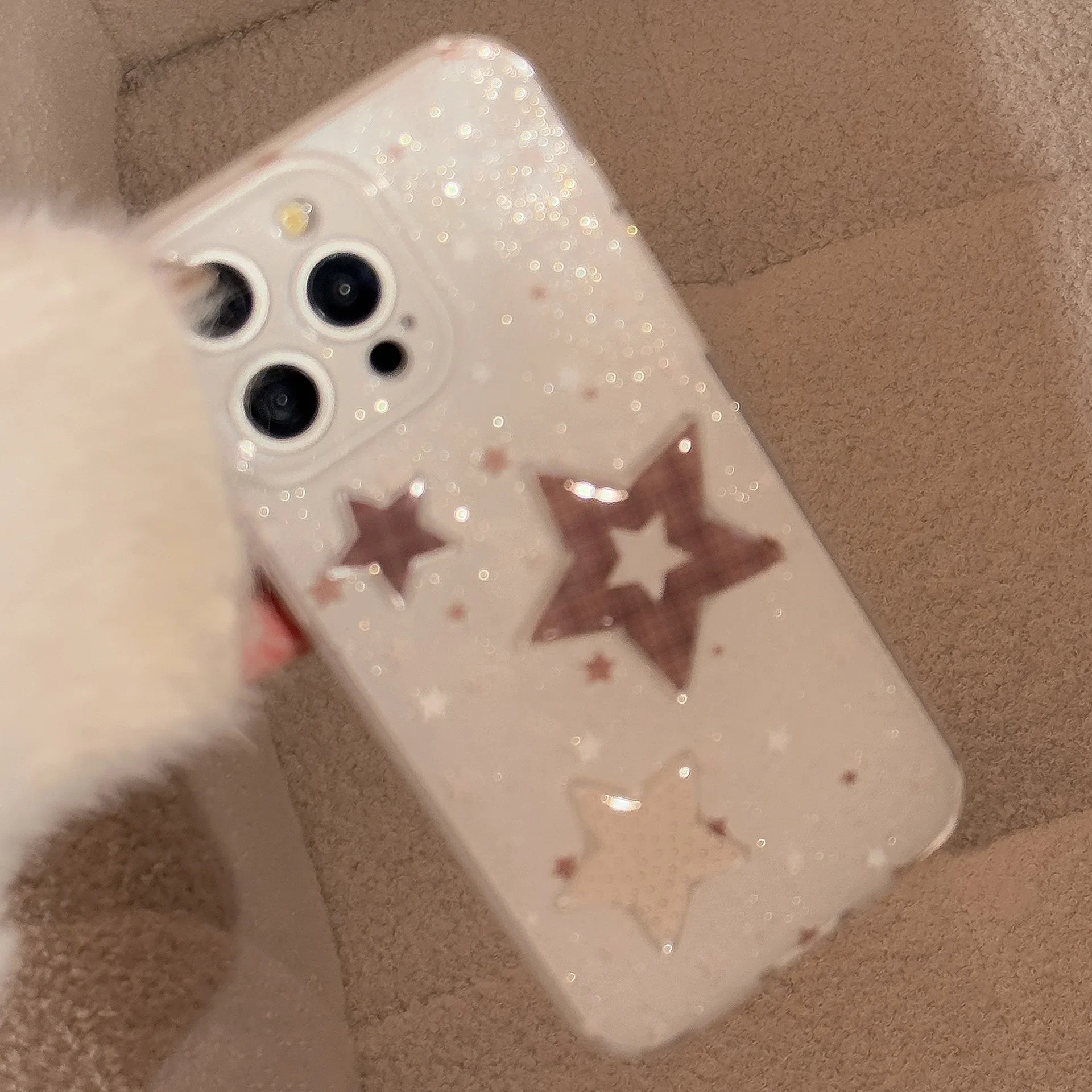 Funda de teléfono de lujo con purpurina y estrella blanca a prueba de golpes para iPhone 16, 15, 14, 13, 12, 11 Pro Max Plus, funda delgada 3D - imagen 4