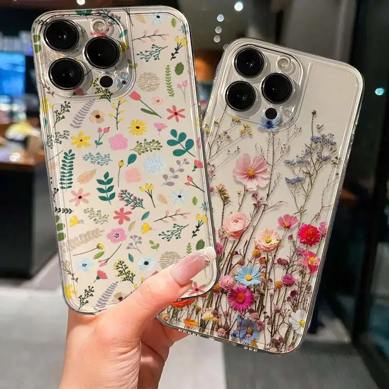 Funda con estampado de hojas y flores Vintage para Realme C53 C55 C67 C63 C33 C30 C35 C51 C21Y C25Y C20 8i 9i 9 10 12 Pro Plus 8 9 Pro 5G