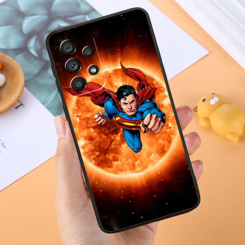 S-supermanos arte Popular fresco para Samsung A53 A52 A33 A32 A51 A71 A21S A13 A73 A55 A22 A23 A35 A72 A54 A12 5G cubierta negra - imagen 3