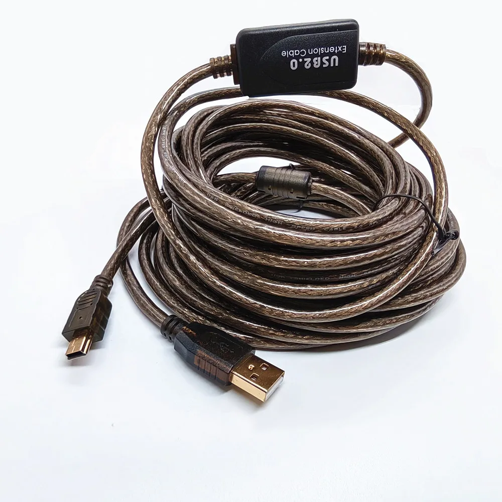 Cable de extensión de carga súper largo de 5M, 10M, 15M, 20M, USB2.0 a Mini USB para cámara Canon, Nikon, Sony, SLR, Cable de datos de disparo en línea