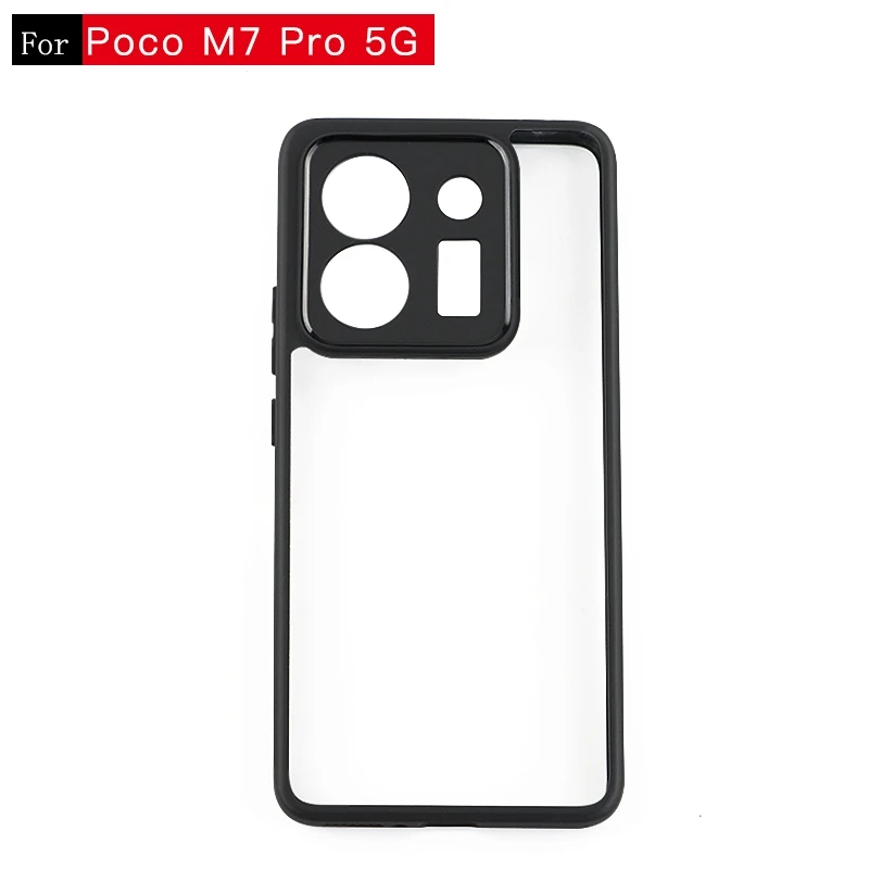 Para Poco M7 Pro funda Poco M7 Pro Capa a prueba de golpes trasera mate teléfono parachoques marco negro transparente Fundas Poco M7 Pro - imagen 3