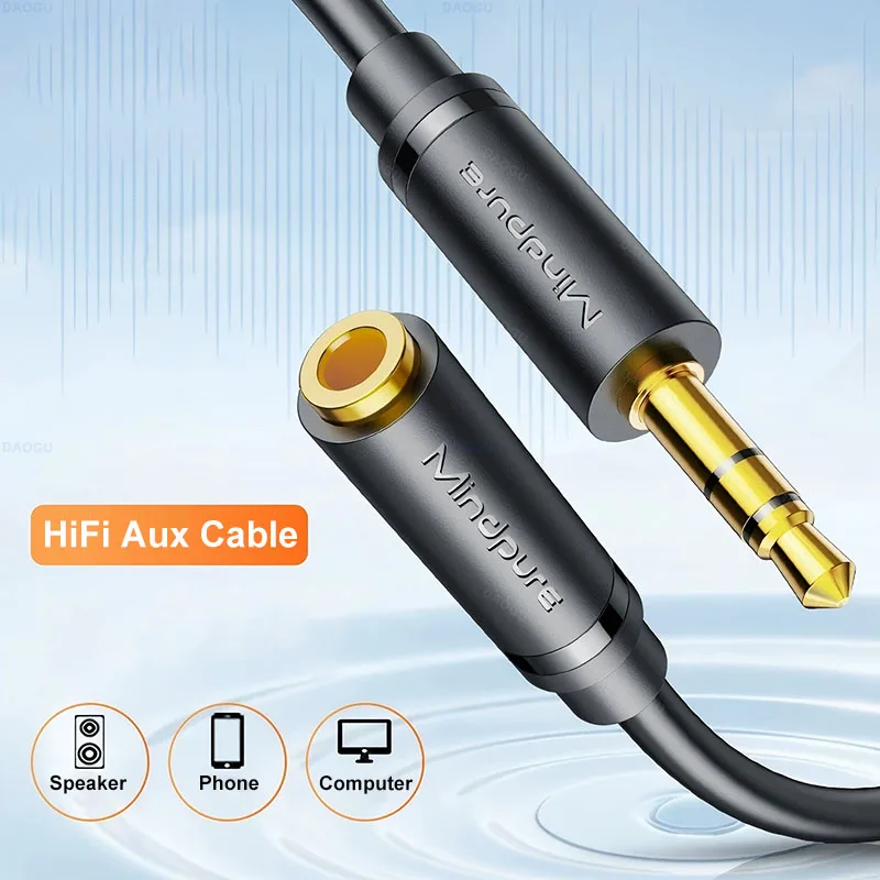 Cable de extensión auxiliar Jack de 3,5mm de alta calidad, extensor de Cable de Audio Hifi macho a hembra para PC, portátil, teléfono, Cable de altavoz para coche de 3, 5mm