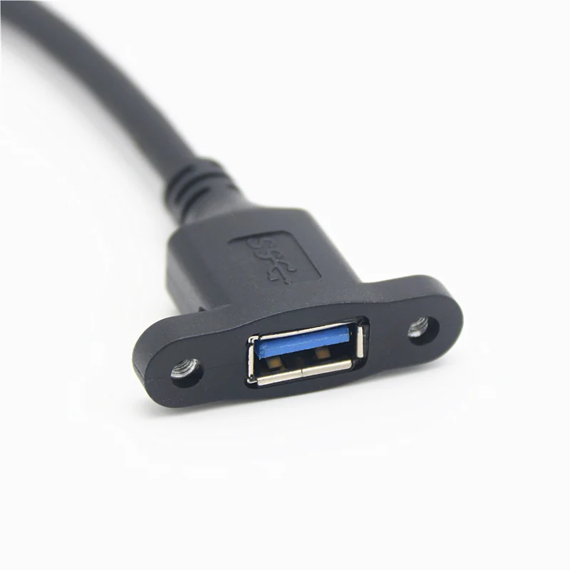 Cable de extensión USB 3,0/2,0 de 30cm, 60cm, 100cm, 150cm con orificio para tornillo de oreja, puede fijar Cable de datos USB macho a hembra de alta velocidad - imagen 4