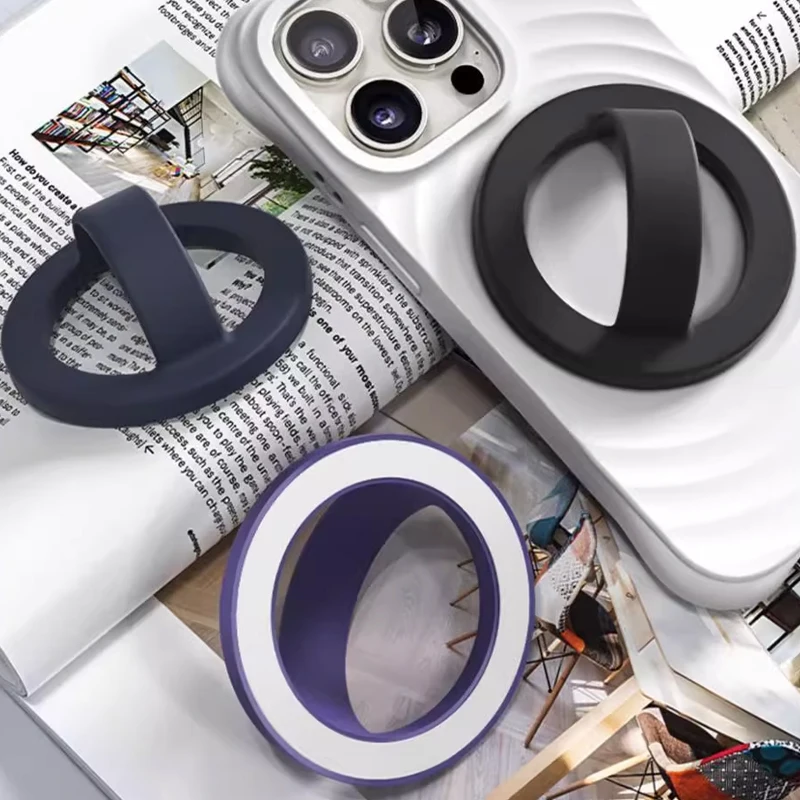Soporte magnético para anillo de teléfono, accesorio de agarre, anillo magnético extraíble para teléfono, soporte de anillo de silicona líquida resistente al agua - imagen 4