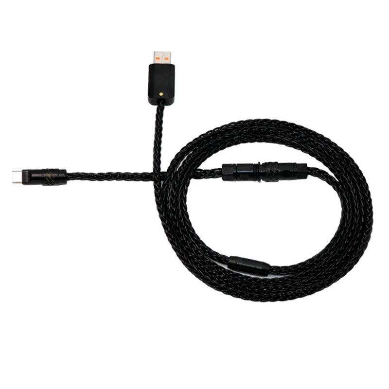 Angitu-Cable de teclado mecánico con luz RGB, hecho a mano, personalizado, 8 núcleos, Cable de carga de cobre y cristal único, Cable de datos