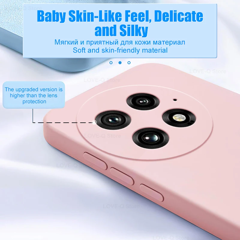 Funda cuadrada de silicona líquida para OnePlus 13, Protector de lente de cámara, funda de teléfono para OnePlus 13 1 + 13 One Plus 13 OnePlus13, carcasa suave - imagen 4