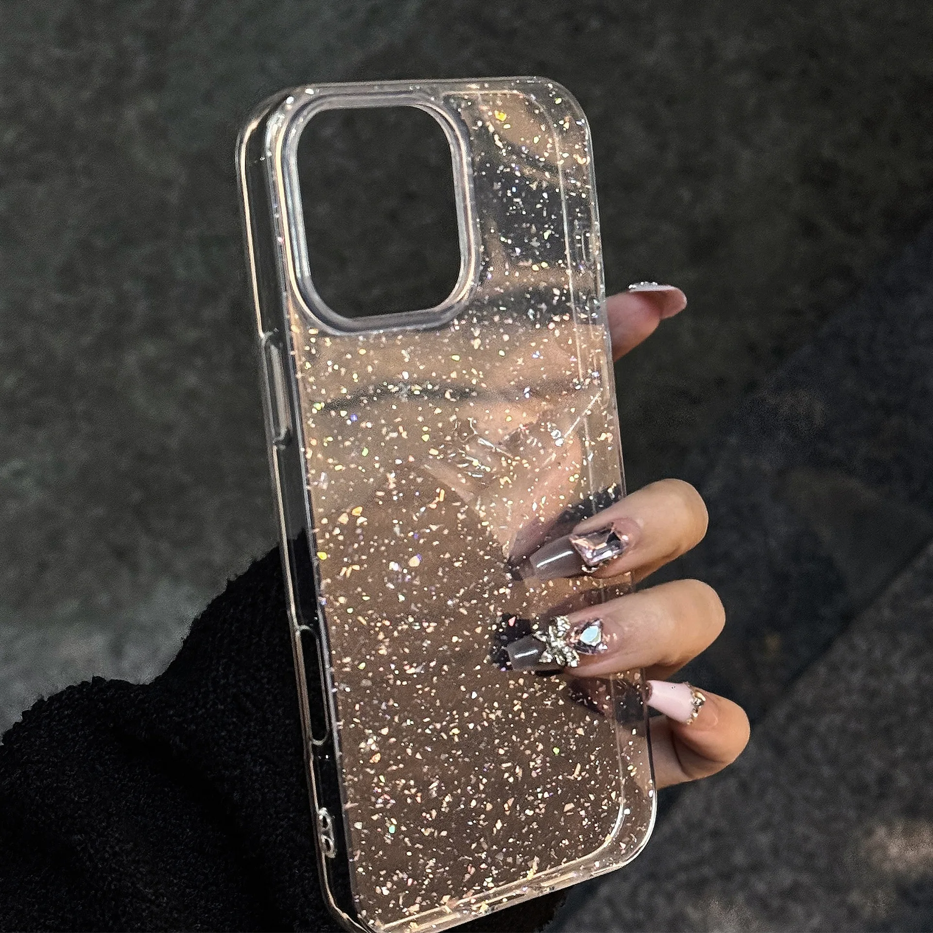 Funda de teléfono con purpurina transparente para iPhone 16 Pro Max 15 14 13 12 11 X Xs XR, funda transparente brillante bonita - imagen 2