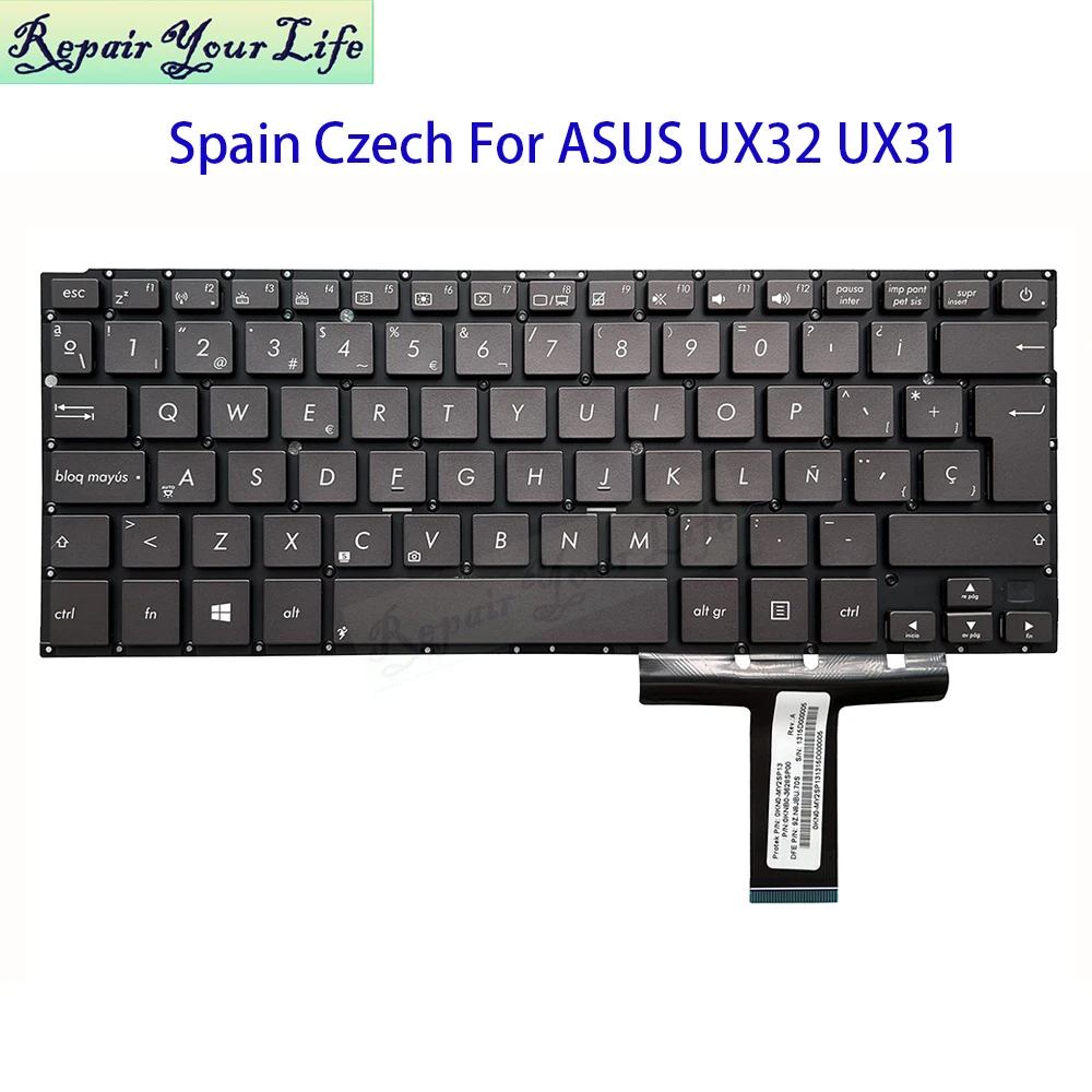 Teclado español checo para For Asus Zenbook UX31 UX32 UX31E UX31A UX32LA UX32LN UX32E UX32VD Notebook Teclado piezas 0KNB0-3628SP00