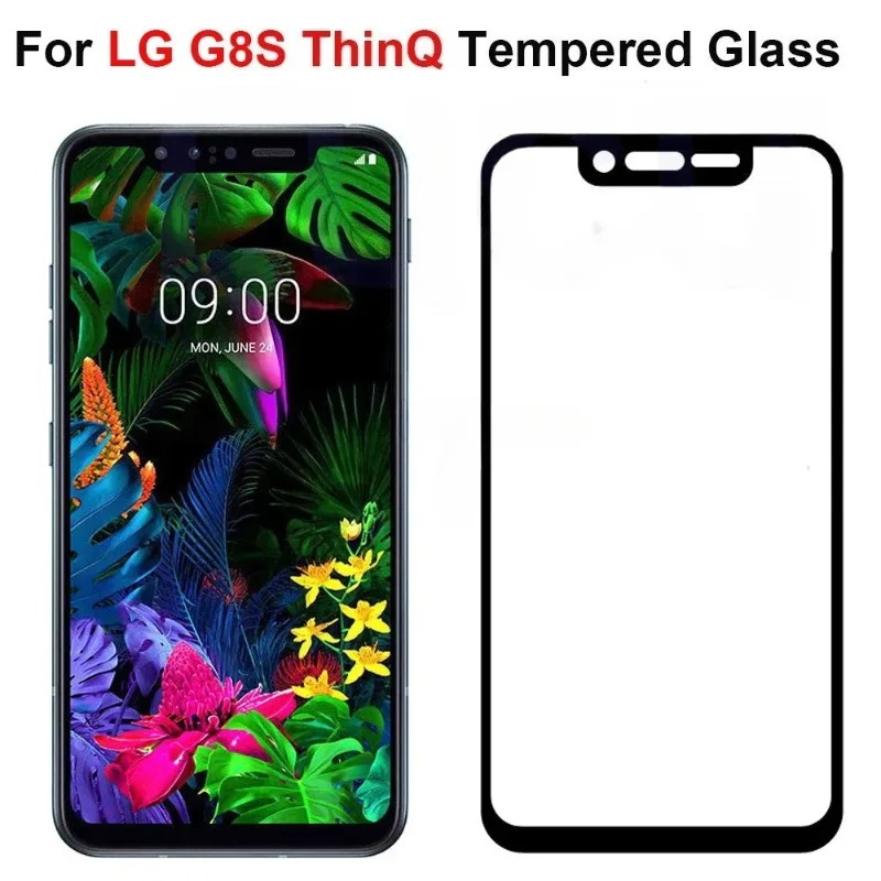3 uds 9H cubierta completa de vidrio templado para LG G8 ThinQ LG V60 ThinQ 5G Protector de pantalla negro vidrio templado película protectora HD vidrio