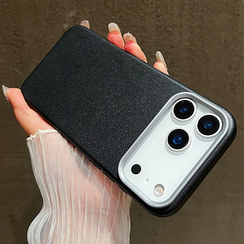 Funda suave de cuero con textura de Litchi mate de lujo para Samsung Galaxy S25 S24 S23 S22 Ultra Plus S21 FE A55 A14 A15 A16 A34 A35 - imagen 2