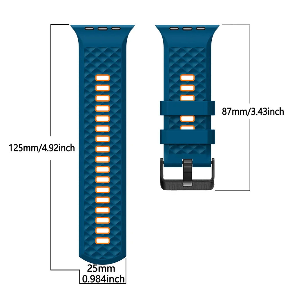 Correa de silicona para Apple Watch S10 49mm 46mm 45mm 44mm 42mm Serie 10 9 8 7 6 5 SE para Apple Watch Ultra 2 pulsera de 49mm - imagen 3