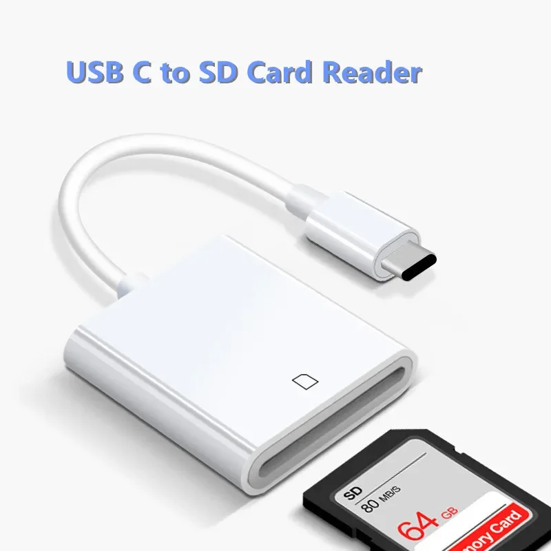 Lector de tarjetas tipo C a conexión USB SD TF Adaptador de lector de tarjetas de memoria inteligente para Macbook Pro Puerto tipo C 2 en 1 o 3 en 1 - imagen 2