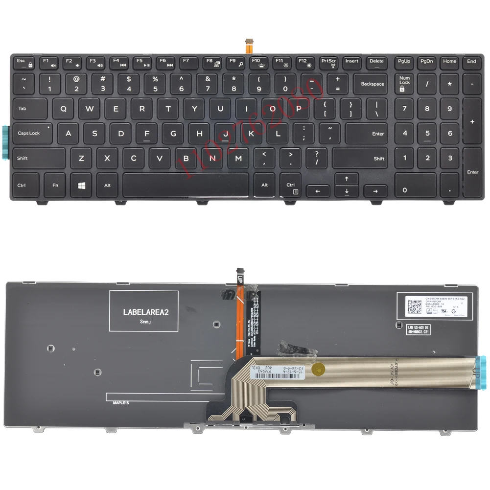 Teclado Retroiluminado Dell Inspiron 15 5000 – Diseño EE.UU. Negro - imagen 2