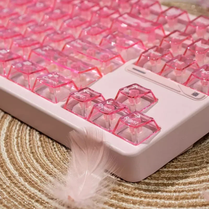 Tapas de teclado mecánico Sakura, 209 teclas Pbt Cherry Profile Sakura, teclas azules y rosas, teclas transparentes Kawaii, color rosa para escribir - imagen 4