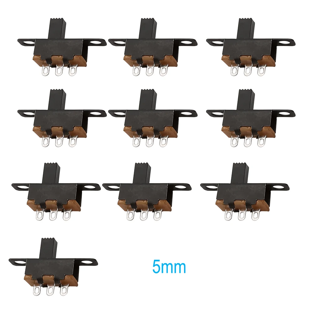 Mini interruptor microdeslizante SPDT, 10 piezas, 50V, 0,5 A, SS12F15, interruptor deslizante Vertical, montaje en Panel, PCB, Arduino, electrónico, 3/4/5/6mm - imagen 4