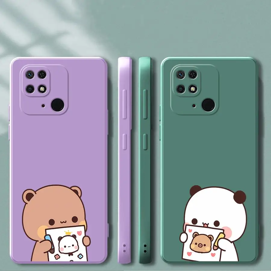 Funda de teléfono para Xiaomi Redmi K40 K60 A2 10 14C A1 A3x 13C 12C 9 8 funda suave dibujos animados pareja oso
