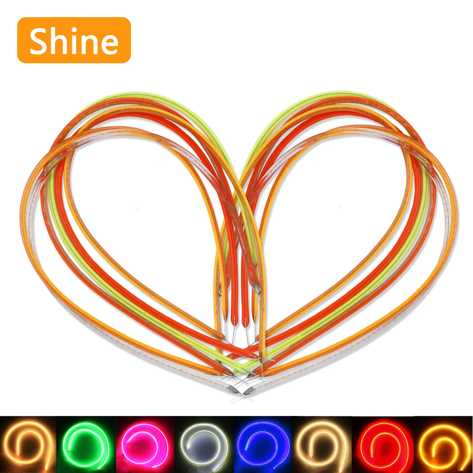 DC3V 196mm filamento LED diodo Flexible decoración COB LED Edison bombilla Camping restaurante accesorios de iluminación para el hogar DIY - imagen 2