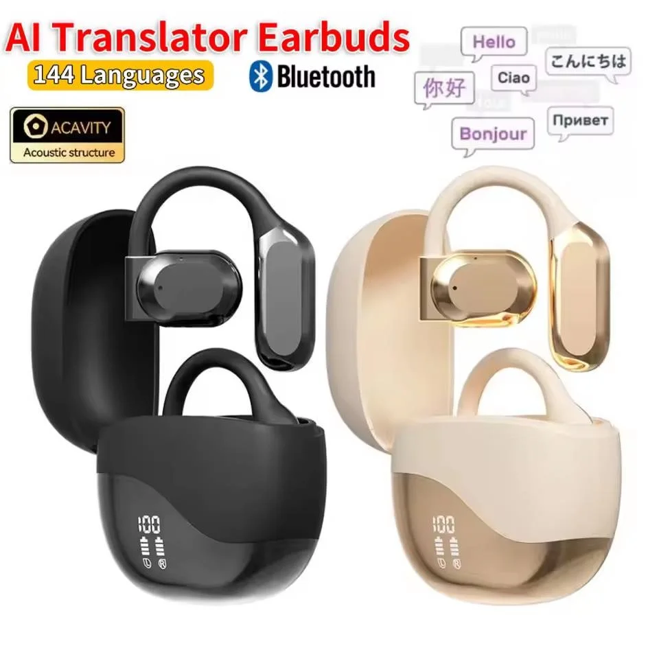 Auriculares con traductor AI, Bluetooth 5,3, auriculares con traducción en tiempo Real, 144 idiomas, traductor de voz instantáneo, inalámbricos - imagen 2
