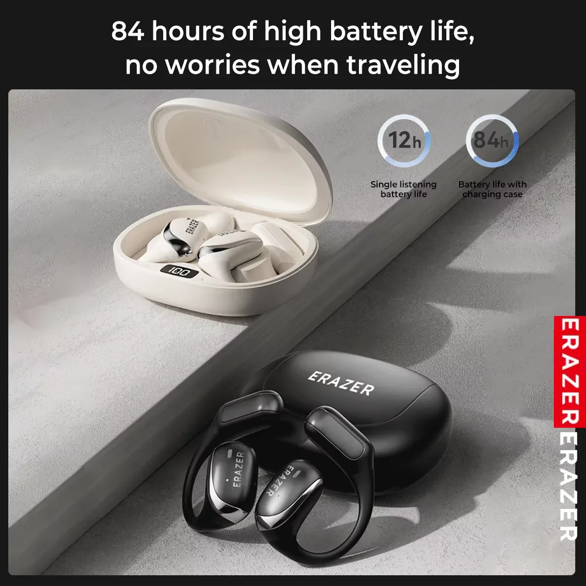 ERAZER X9 auriculares inalámbricos Bluetooth 5,4 auriculares inalámbricos deportivos con micrófono Control táctil cancelación de ruido impermeables - imagen 4