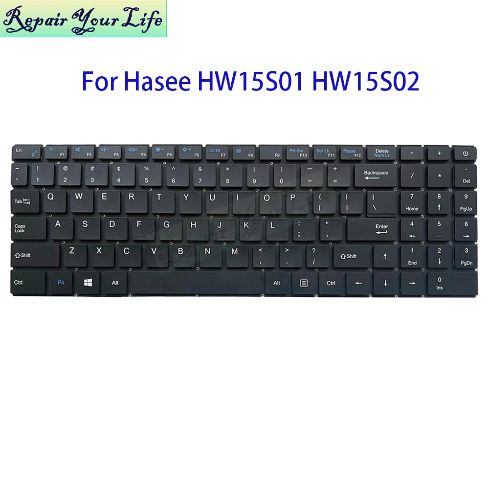 Teclado Inglés de EE. UU. para HaSee X5 A9 HW15S01 HW15S02 teclados de repuesto para portátil EE. UU. Estados Unidos sin retroiluminación Teclado