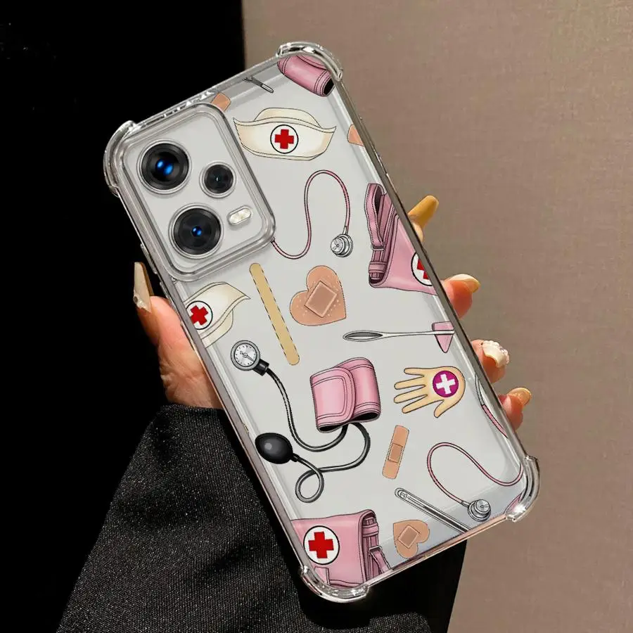 Cool enfermera medicina funda transparente para Xiaomi Redmi 13C K80 5G K80 Pro 14C A5 A3 A3X - imagen 5