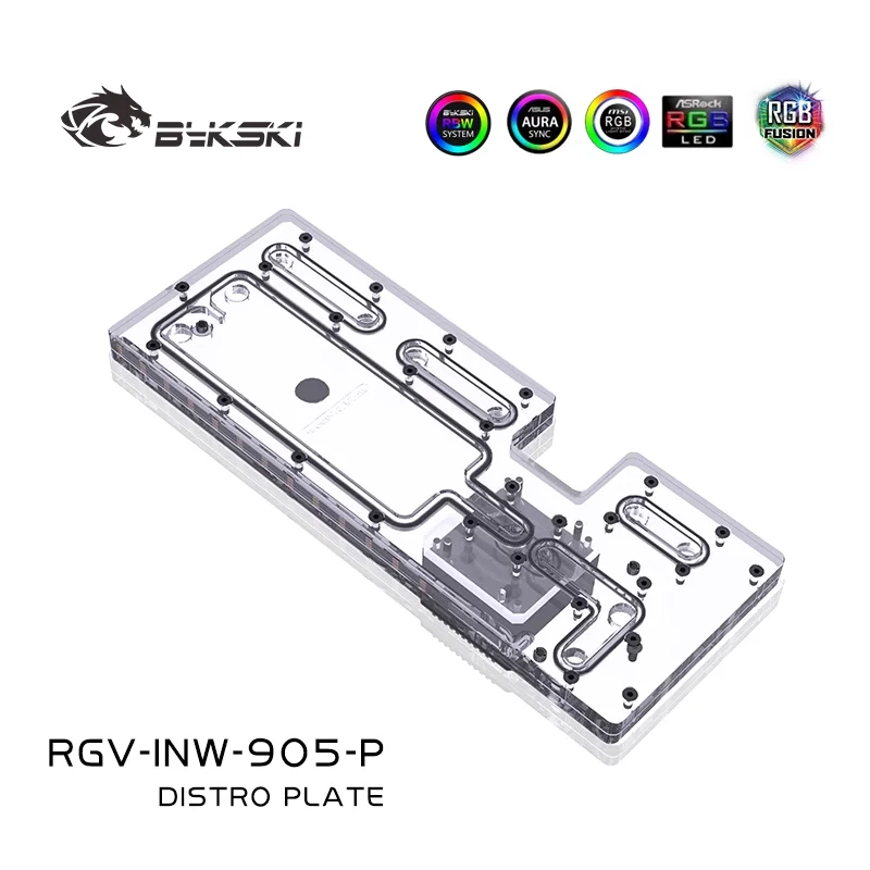 Bykski RGV-INW-905-P Placa de distribución acrílica/reservatorio de placa para caja de computadora IN WIN 905/sistema de refrigeración por agua/bomba combinada DDC - imagen 3