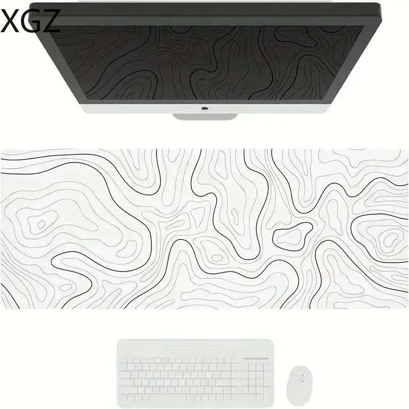 Alfombrillas de ratón grandes para PC, alfombrilla de ratón para juegos de escritorio con bordes cosidos y Base de goma antideslizante, alfombrilla de ratón extendida, accesorios para juegos - imagen 3