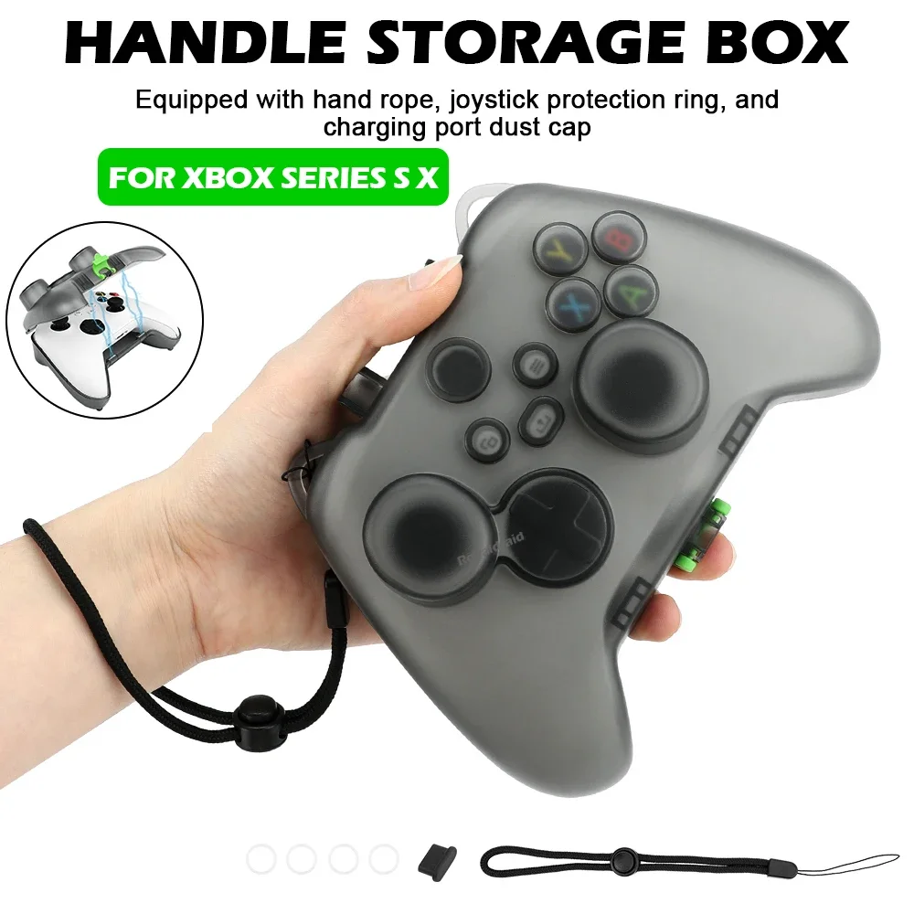 Funda protectora transparente de cristal para mando Xbox Series S X, mango de almacenamiento, caja con puerto de carga - imagen 4