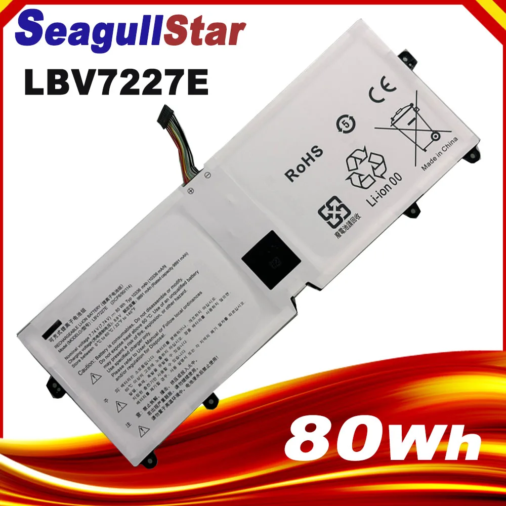 LBV7227E 7,74 V 80Wh batería del ordenador portátil para LG gram 15 16 17 2020 2021 15Z90N 17Z90N 16ZD90P 16Z90P 16Z90PC 16Z90PG 17Z90P