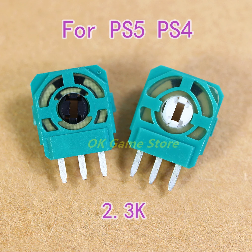 Sensor de eje de Joystick analógico OEM Original, resistencia de 2,3 K, potenciómetro verde, Micro botón para controlador PS4, PS5, 5 uds. - imagen 2