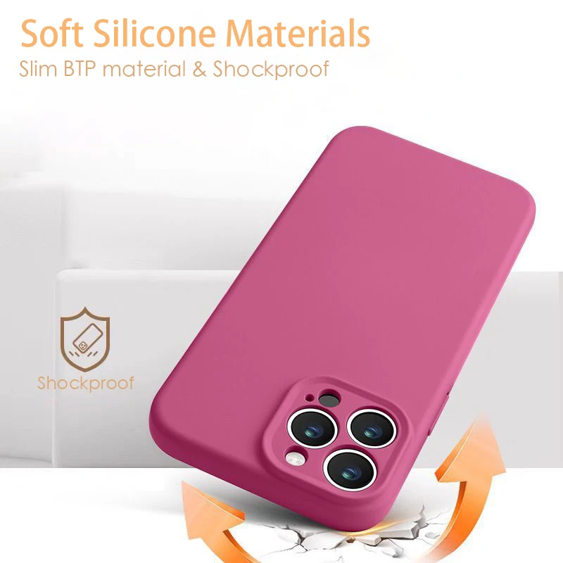 Funda de silicona líquida completa suave magnética de lujo para Magsafe iPhone 17 Air 14 15 16 17 Pro Max Plus 16E funda protectora esponjosa - imagen 4