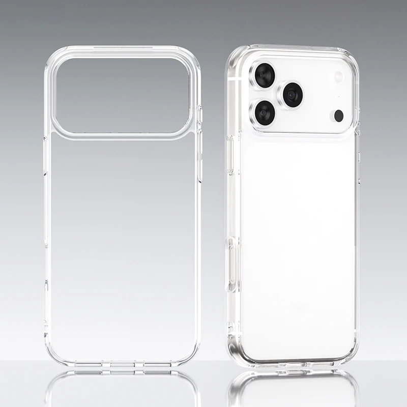 Funda rígida transparente híbrida para iPhone 17 Air 16E 16 15 14 13 12 11 Pro Max Plus Mini carcasa suave de silicona 17 a prueba de golpes