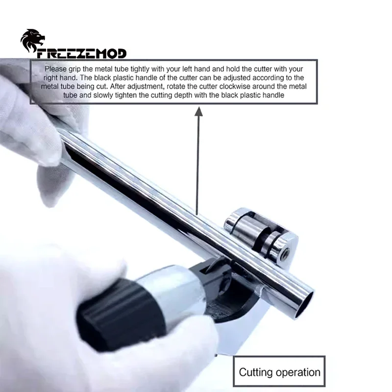 FREEZEMOD Tubo de metal de refrigeración por agua Tubo duro de aleación de aluminio OD14 mm Ánodo arenado, 490 mm Negro/Plata SLYG-L14 - imagen 4