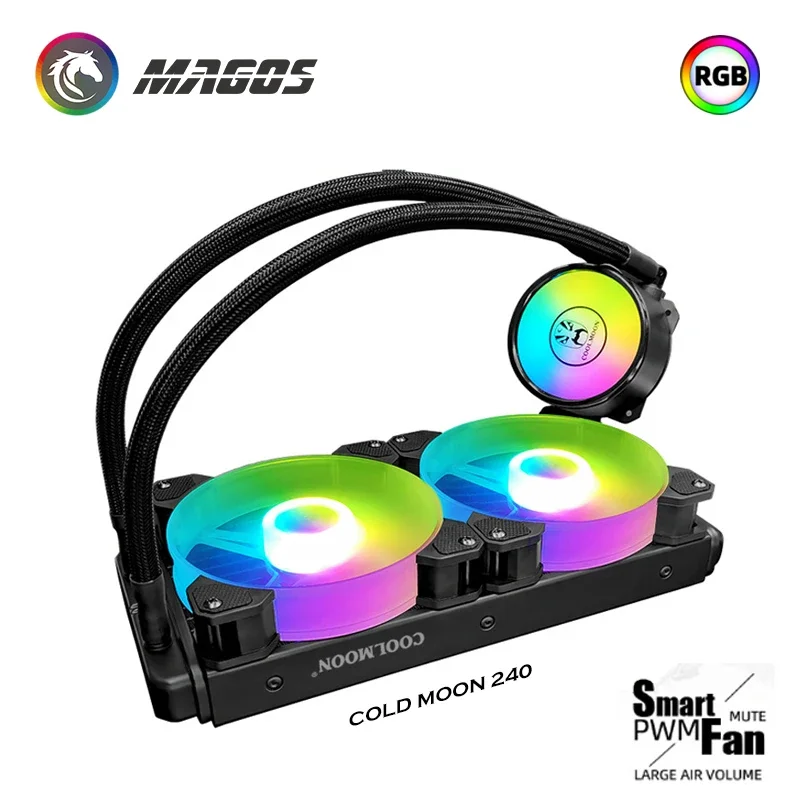 CoolMoon AM5 CPU 240 Enfriador de agua AIO Kit de enfriamiento 1700 Soporte AMD/Intel 5V MB ARGB SYNC - imagen 3