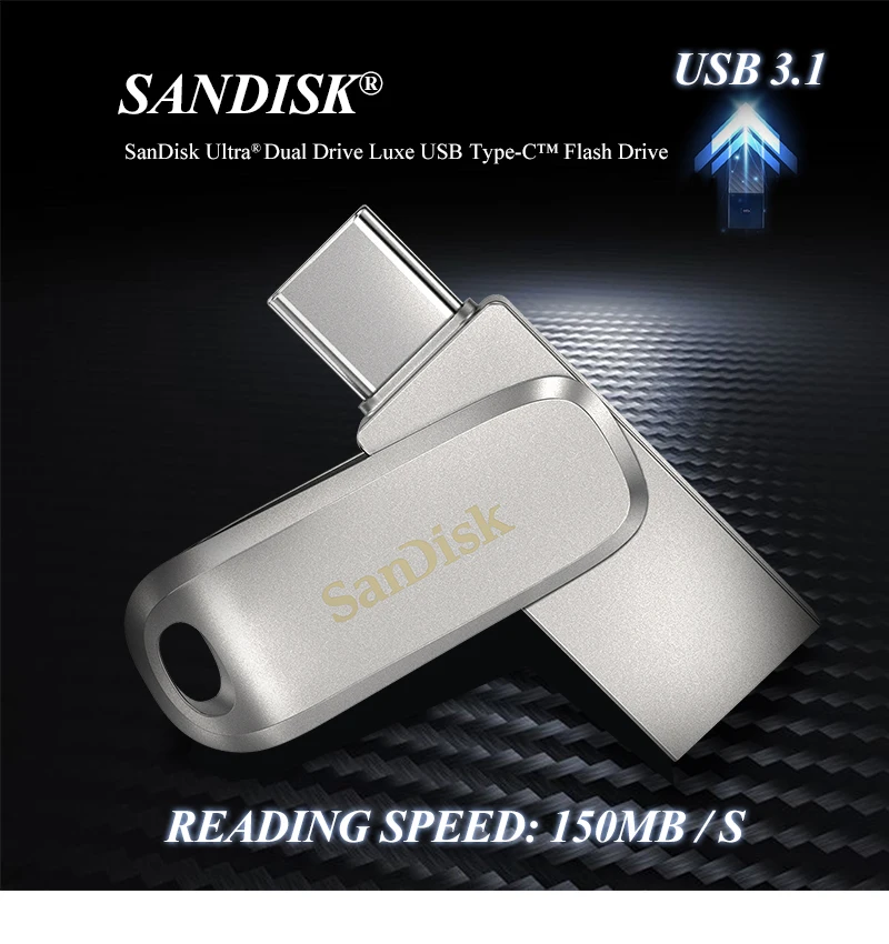 Sandisk USB 3,2 Mini U Disk Pen drive unidad Flash de Metal de alta velocidad 32GB 64GB 128GB tipo C OTG 400MB/S Memory Stick 256GB 512GB - imagen 3