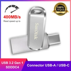 SanDisk Ultra Luxe Unidad Flash USB-C OTG Tipo A Metálica