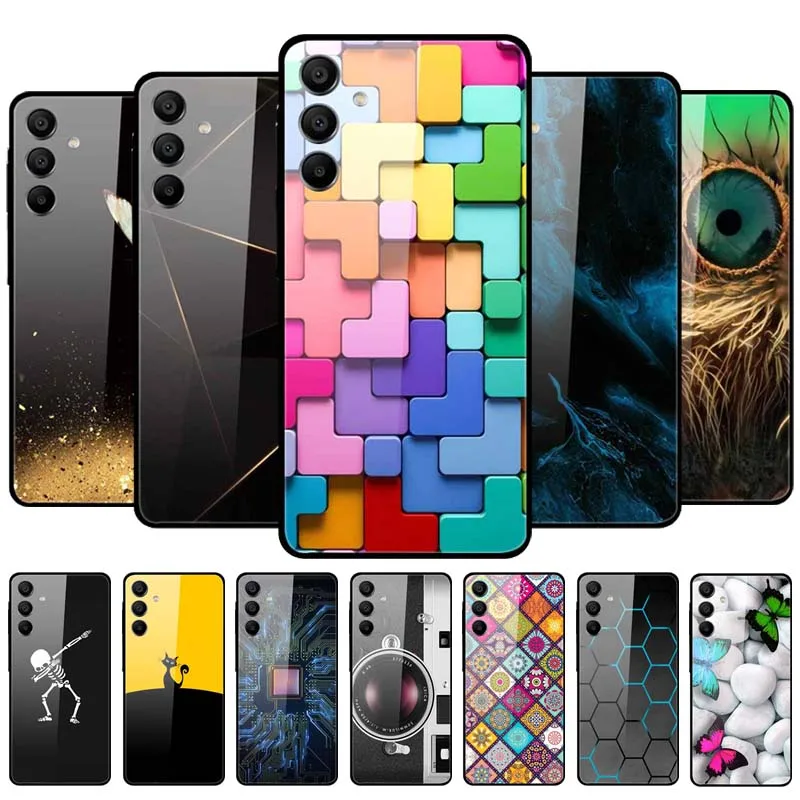 Funda de vidrio templado para Samsung Galaxy A16 5G, funda trasera dura para SamsungA16, funda de teléfono, Fundas, parachoques protector bonito y fresco