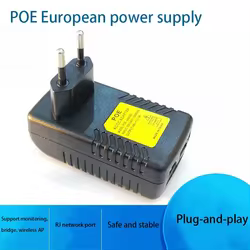 Fuente de alimentación POE AC DC 12V 24V 48V 0.5A 1A Adaptador de corriente del inyector POE Teléfono con cámara IP Ethernet