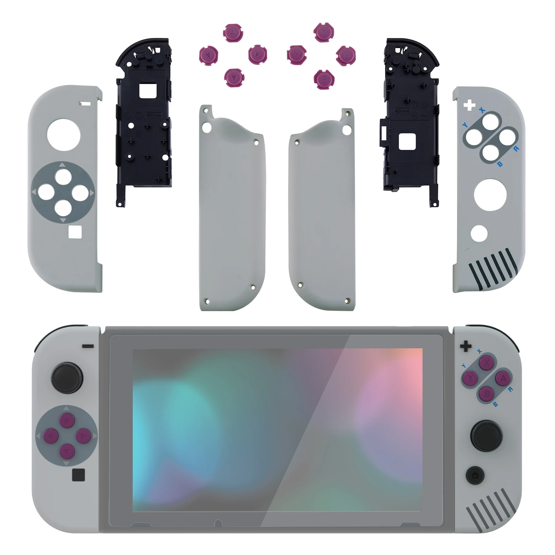 Funda eXtremeRate con botones completos para Nintendo Switch JoyCon y OLED Joycon - Estilo clásico 1989 - imagen 2