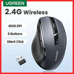 UGREEN Ratón Ergonómico Inalámbrico 2,4 GHz 4000 DPI para MacBook PC