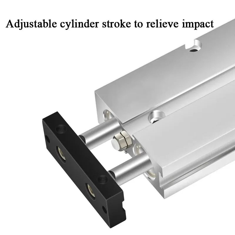 TNJ Cilindro de carrera ajustable Pneumatico Doble eje Doble varilla TNJ10/16/20/25/32 mm Diámetro 20/30/40/50/75/100 mm Carrera. - imagen 5