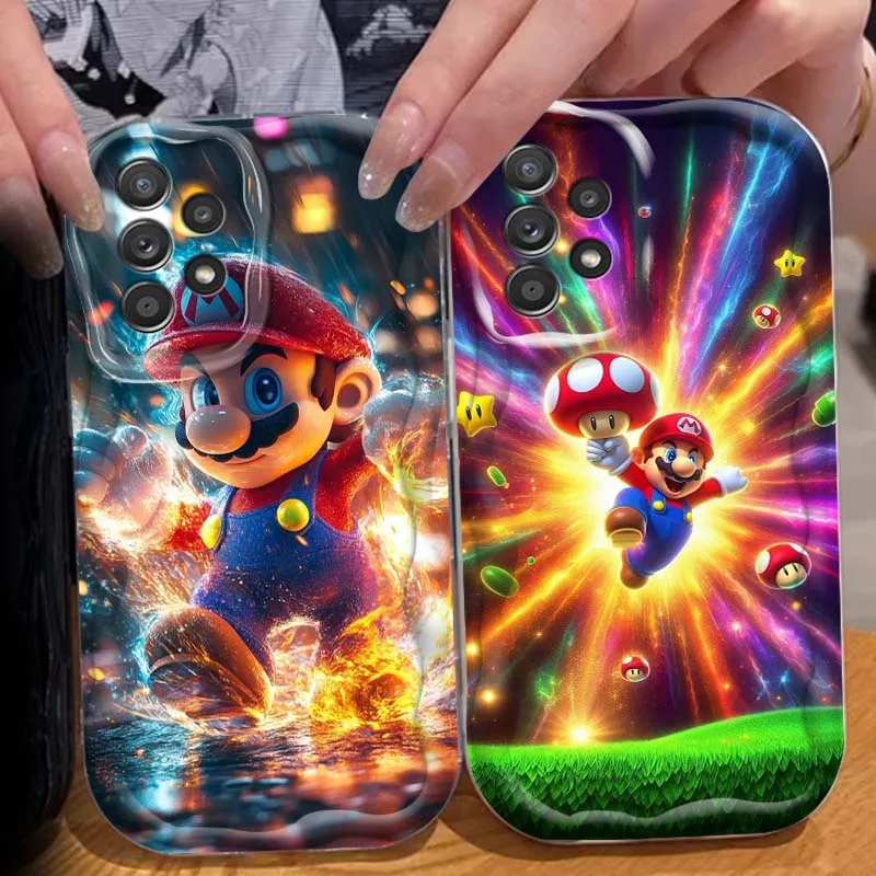 M-Marios funda de teléfono de arte Popular para Samsung A73 A72 A71 A56 A55 A54 A53 A52 A51 A32 A36 A26 A25 A13 A14 5G aceite ondulado - imagen 4