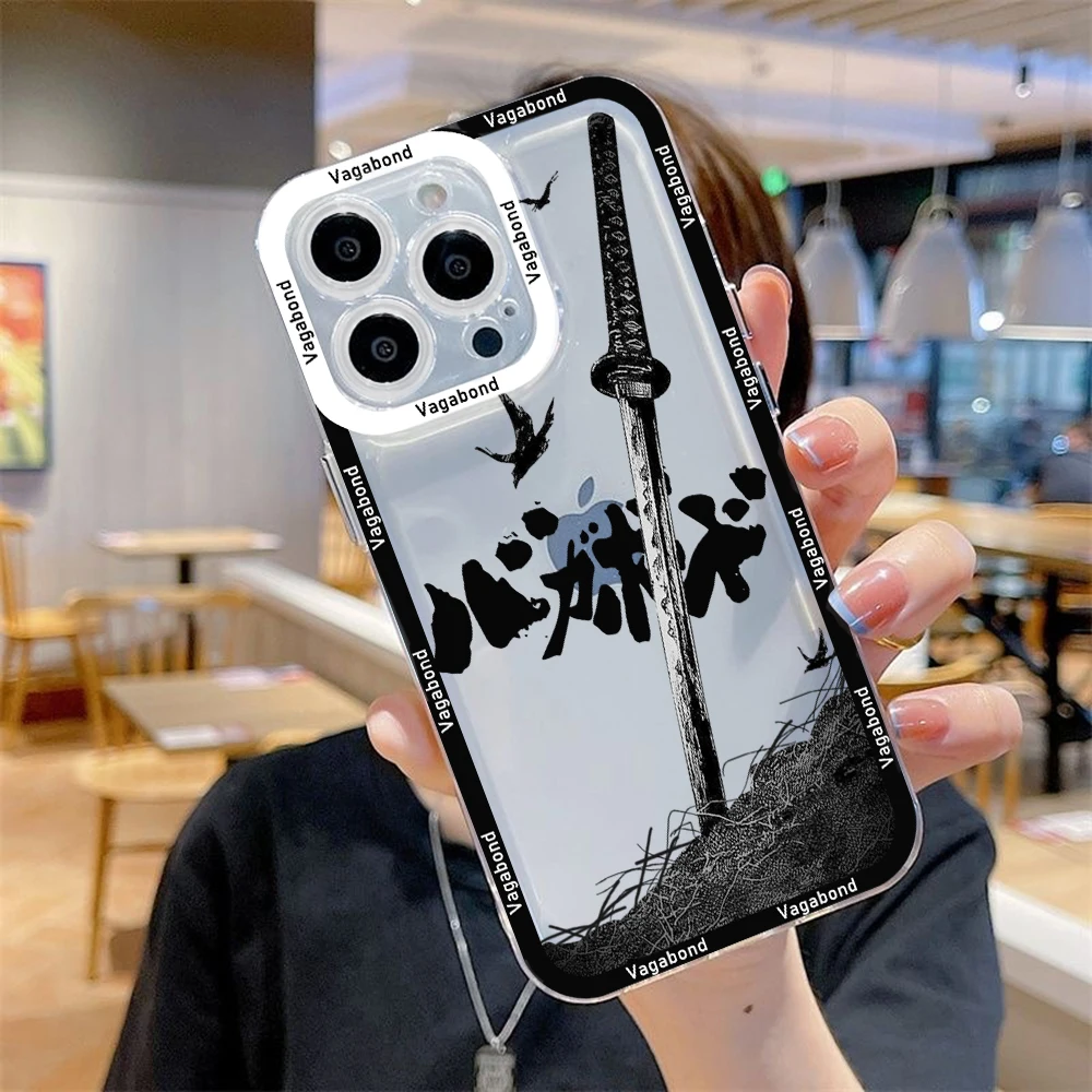 Funda de teléfono Vagabond Manga Miyamoto, cubierta transparente para Xiaomi Redmi Note 13, 12C, 11, 10C, 13C, 10s, 9, 9s, 9A, 9T, 9C, 8, 7 Pro Max, 4G, 5G - imagen 3
